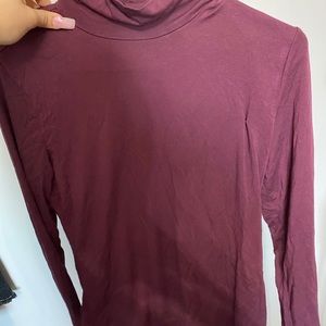 purple long sleeve turtle neck